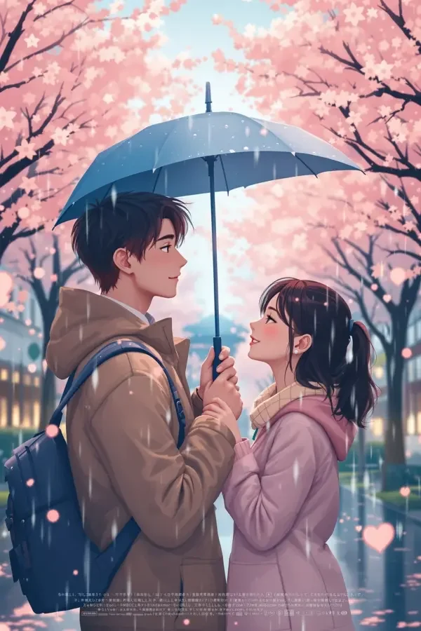 《第一次见你，就下雨了》竖屏手机封面，青春短剧，共52集